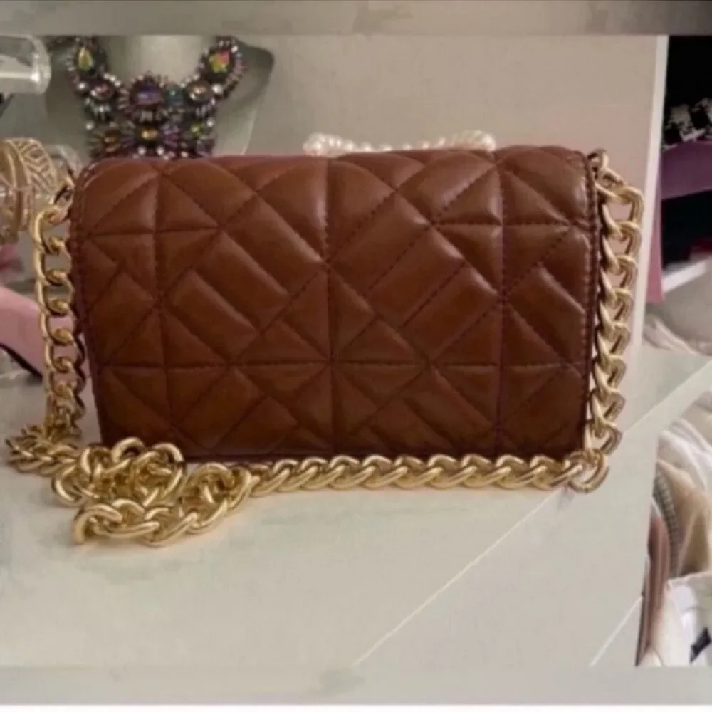 Unbranded Women's Brown and Gold Bag